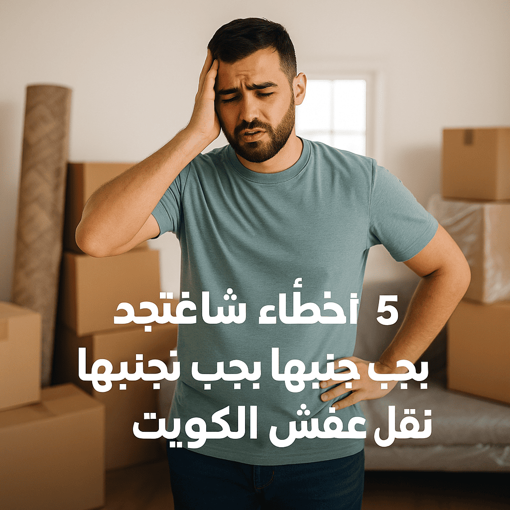فريق نقل عفش بالكويت يحمّل أثاث مغلف بعناية داخل شاحنة حديثة – تجنب الأخطاء الشائعة عند نقل الأثاث